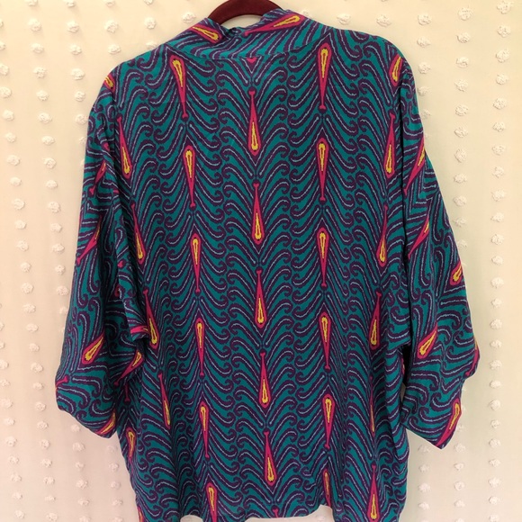 Disney Figue Jasmine‎ Collection Peacock Blouse 100% Silk XS\S - Picture 2 of 6